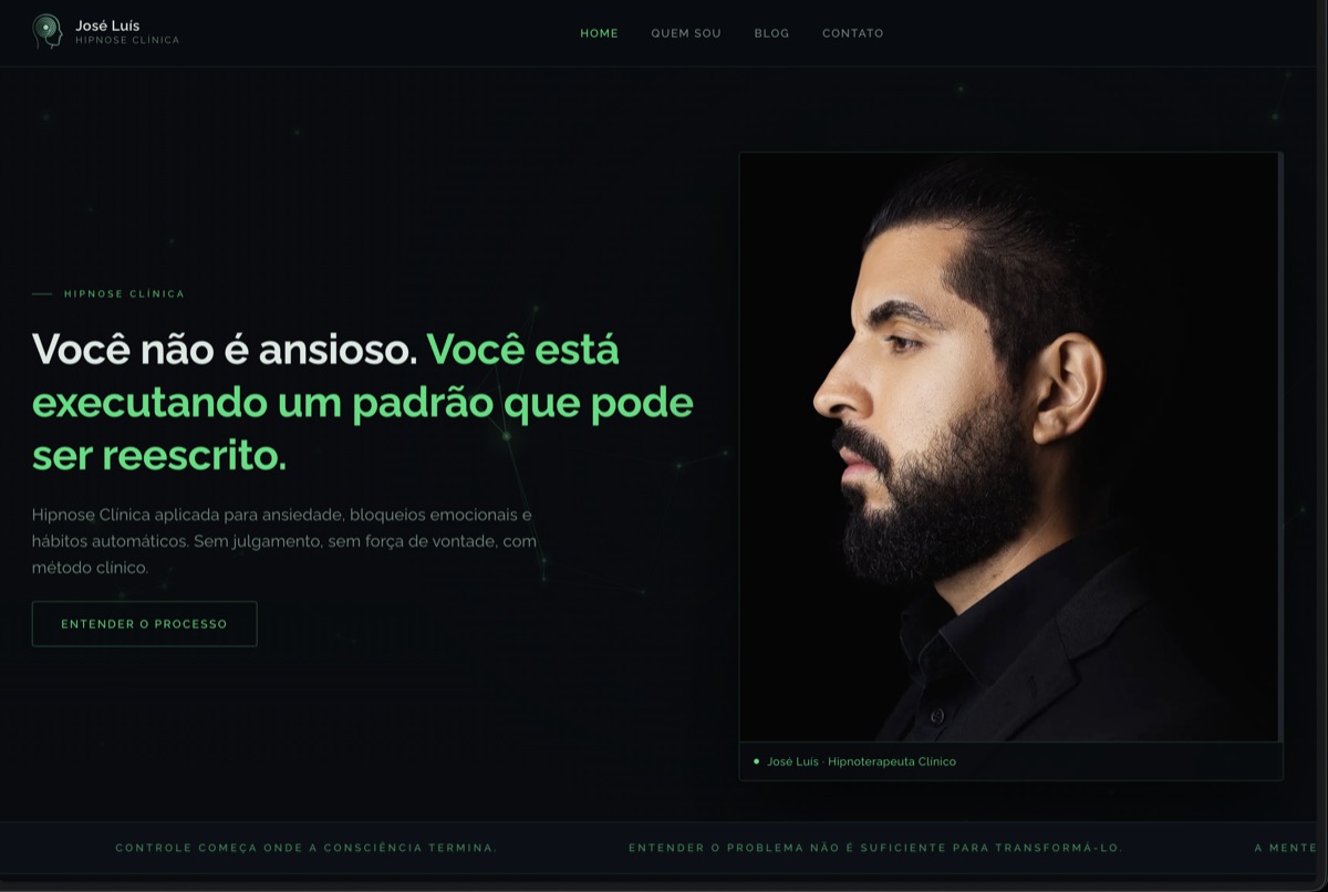 Prévia do projeto Hipnoterapeuta Luís